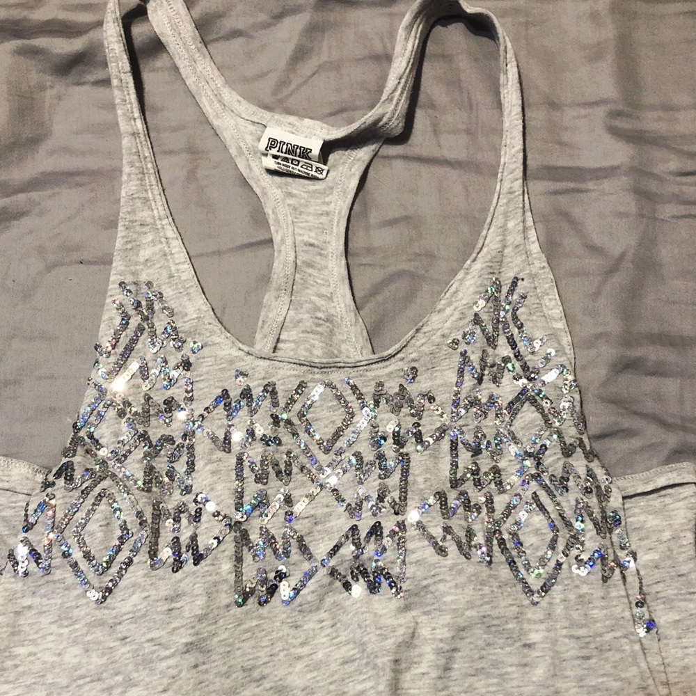 Racerback sequin PINK tank top